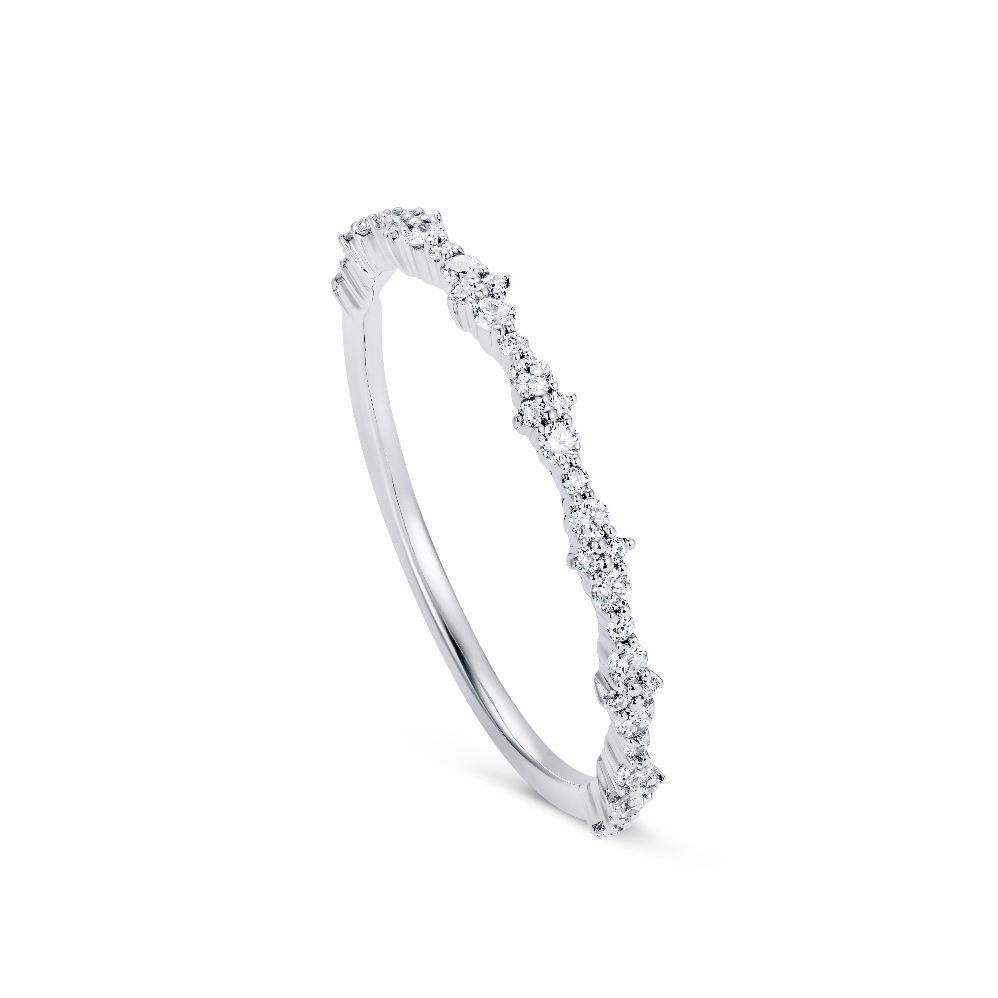 18K White Gold Diamond Wedding Band