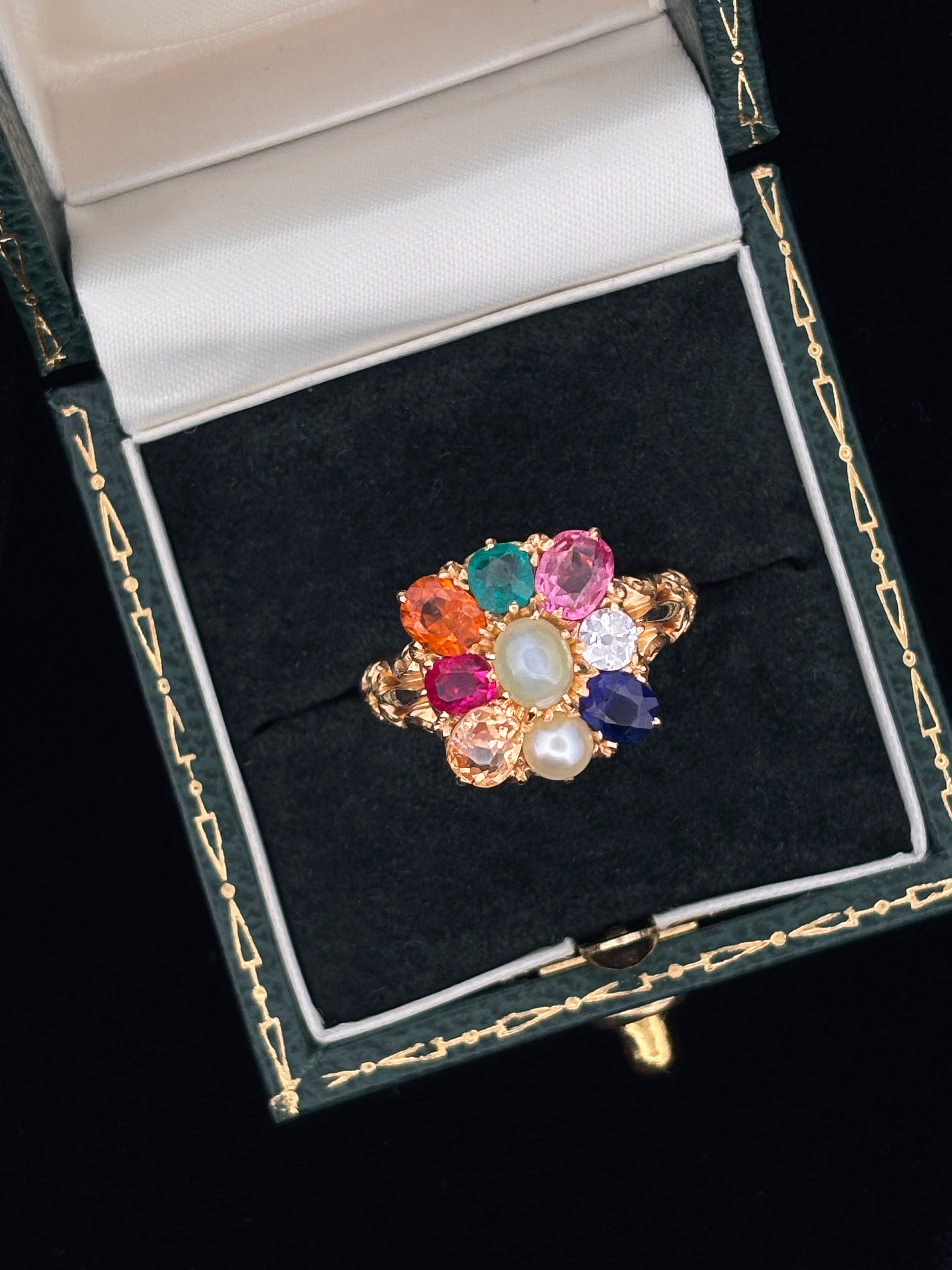 RARE Acrostic Ring Multi-Gemstone Ring