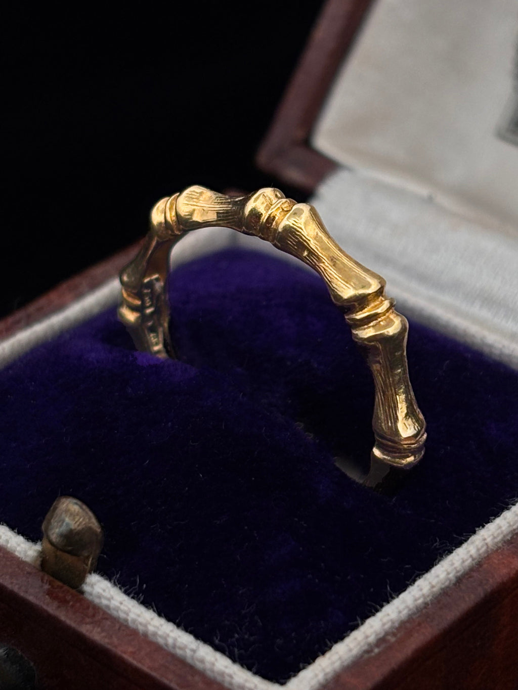 Bamboo Textured Ring 18ct Gold