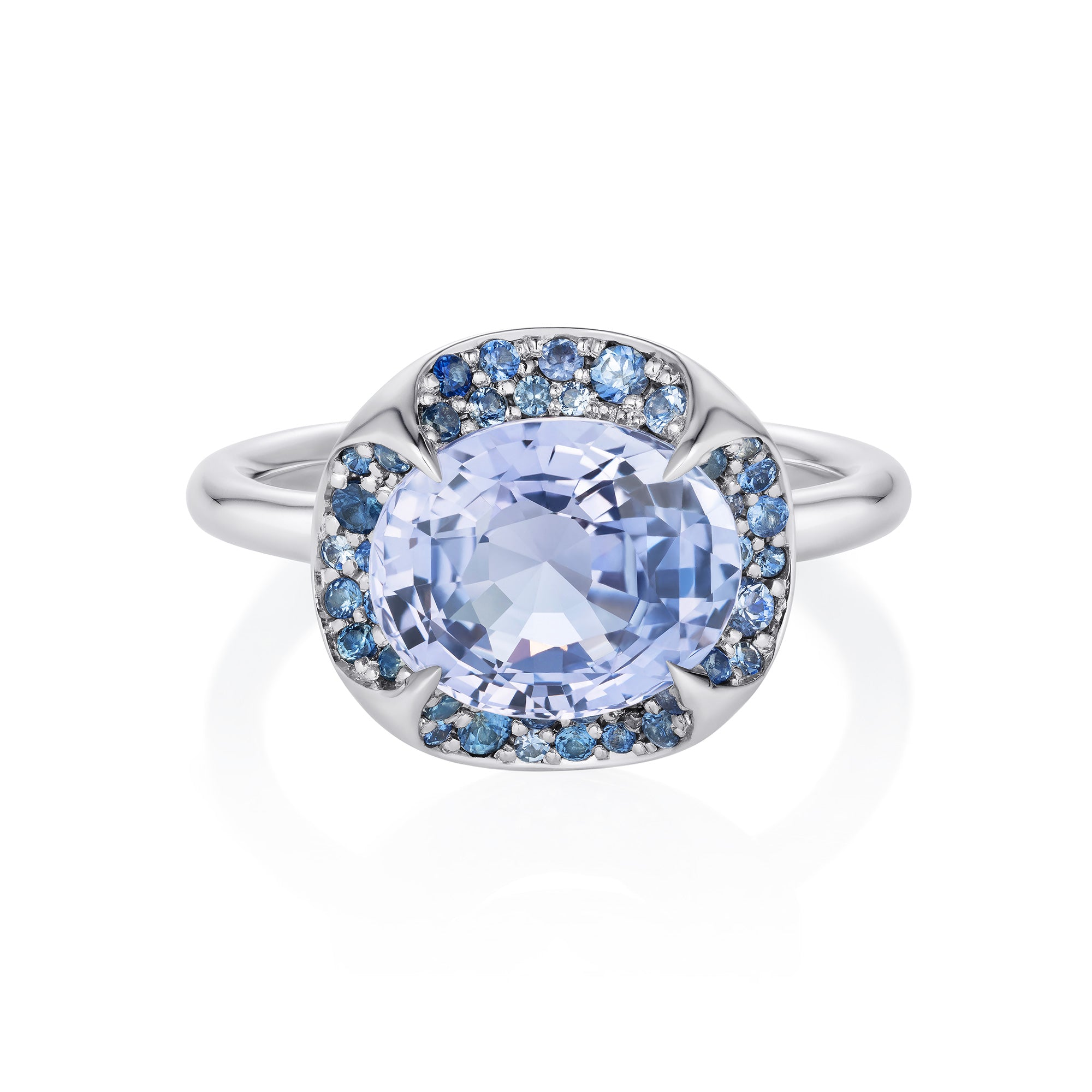 Personalised Lilac Sapphire Engagement Ring in White Gold | Fleur De Lys image 3