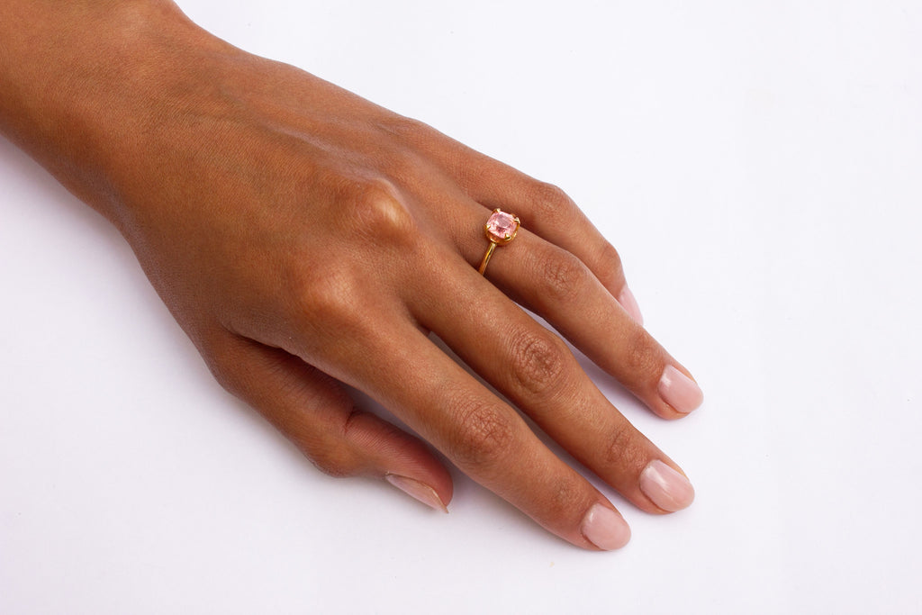 Pink Solitaire Engagement Ring | Fleur De Lys image 2