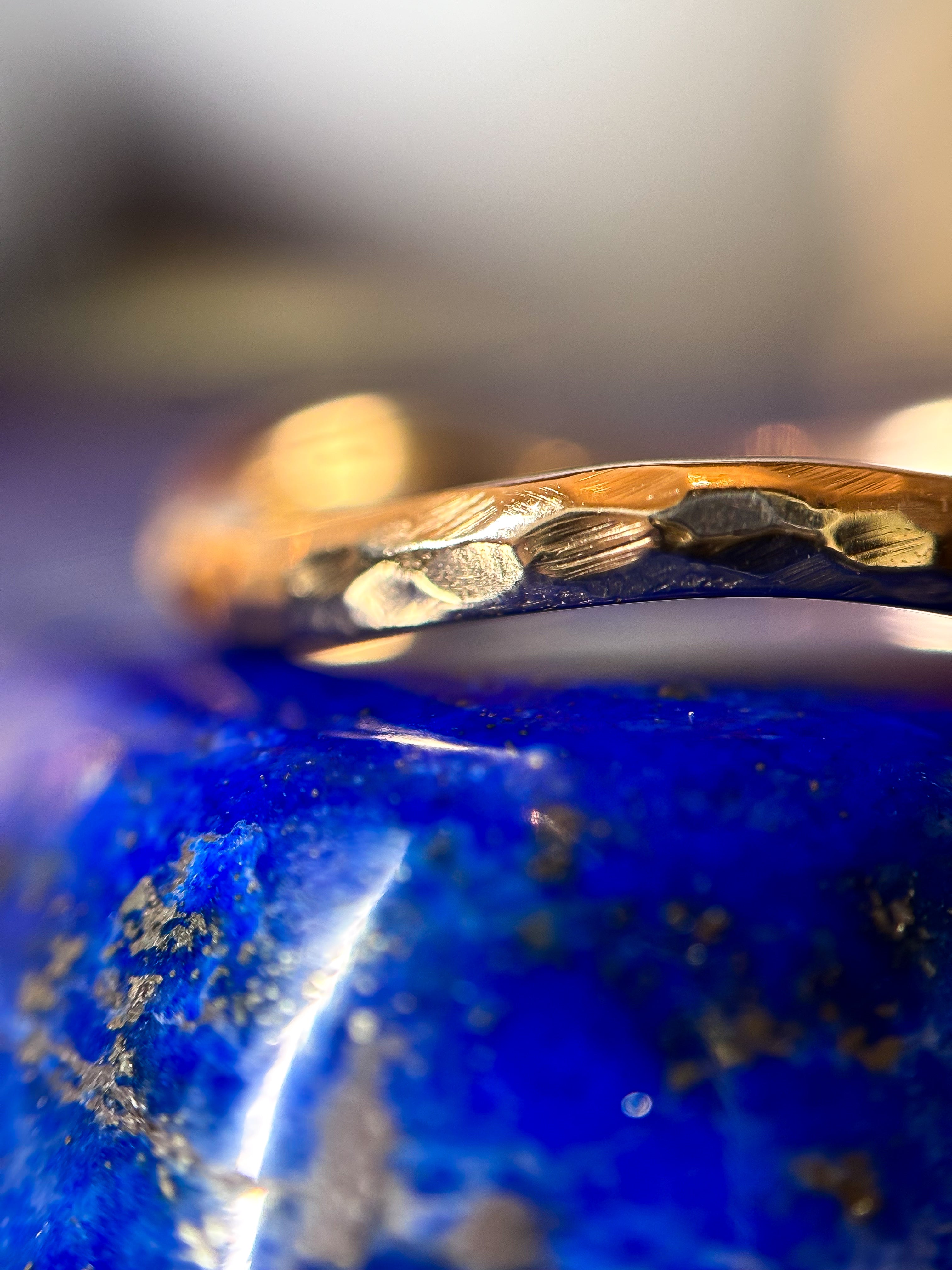 18K yellow gold textured wave wedding band image 1