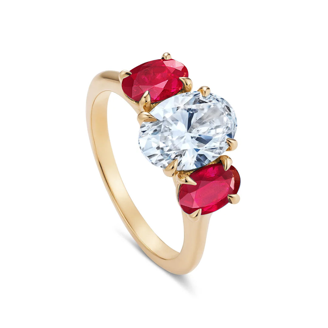 Ruby & Diamond Engagement Ring | Fleur De Lys image 0