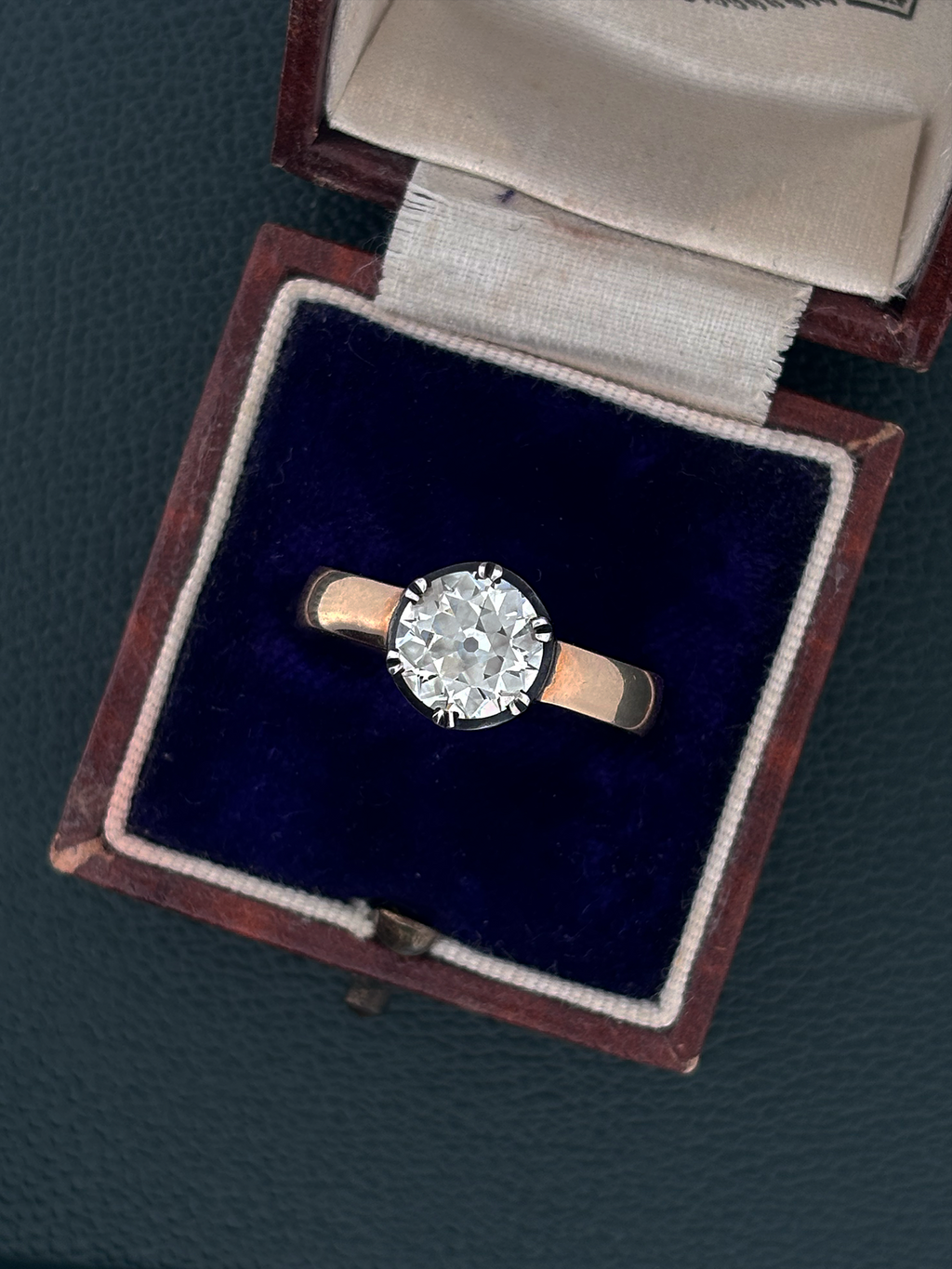 Antique 1.61ct Diamond Georgian Cut-Down Solitaire Ring