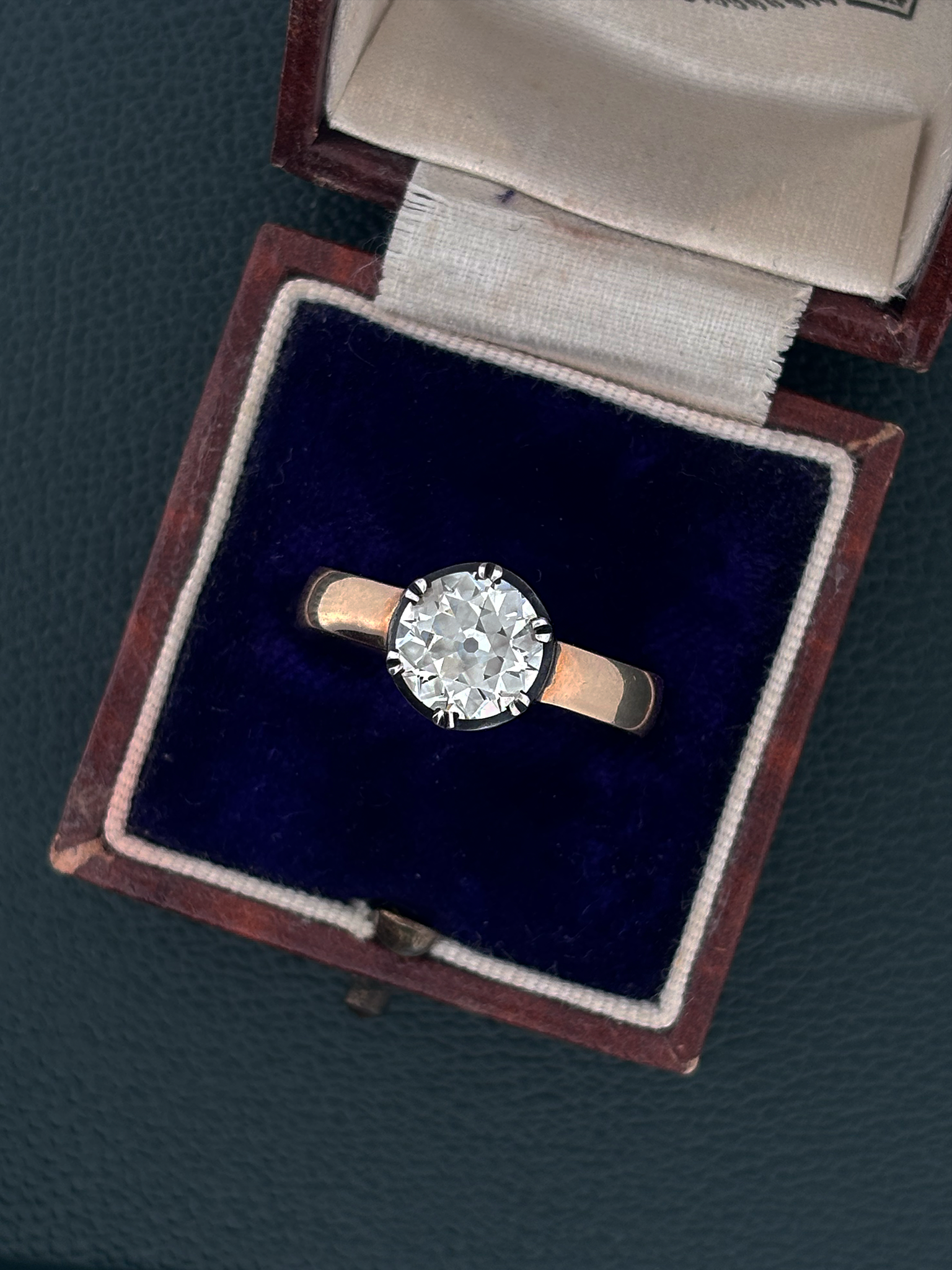 Antique 1.61ct Diamond Georgian Cut-Down Solitaire Ring