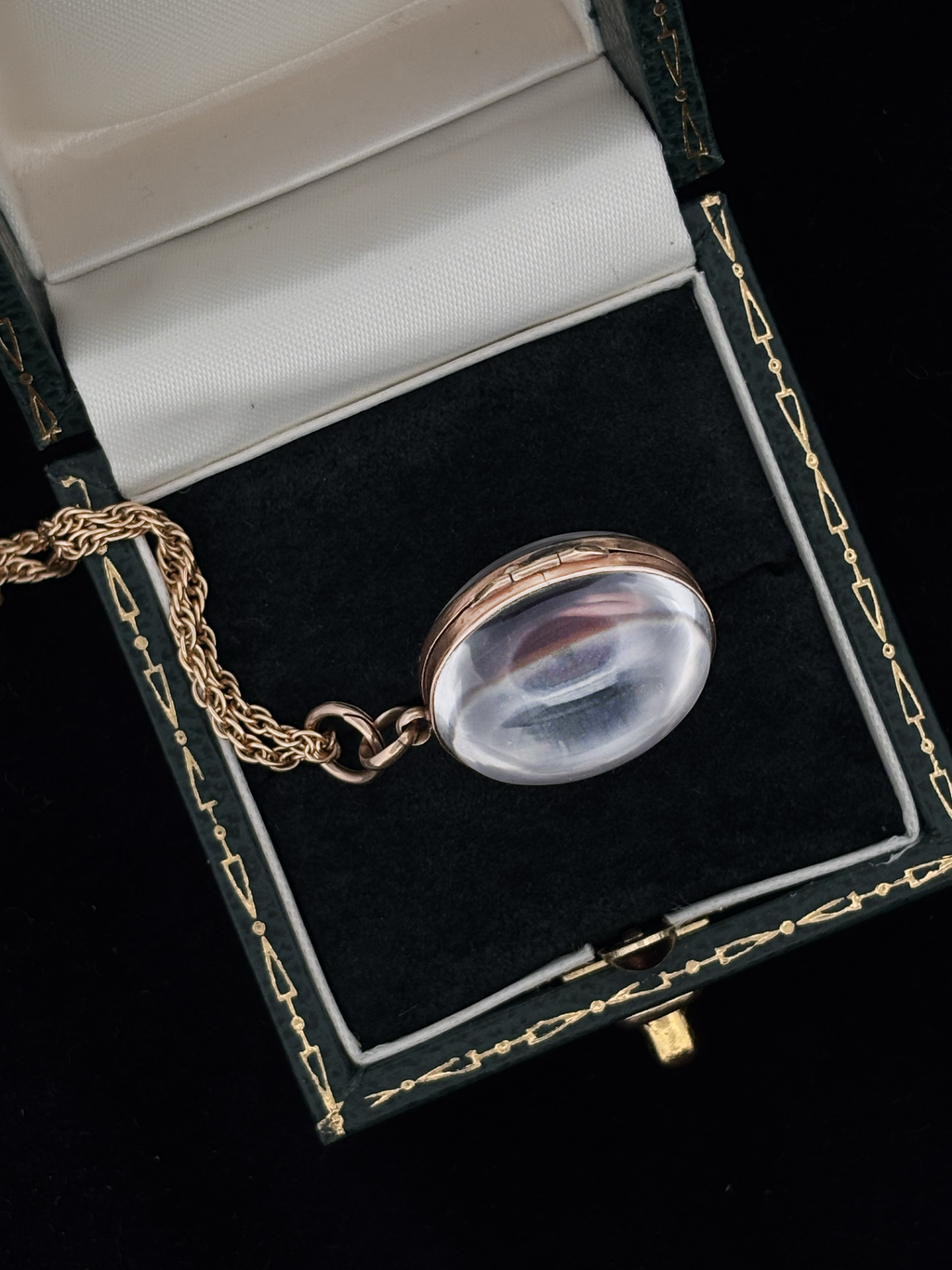 Victorian Antique Rock Crystal & Gold Orb Pendant