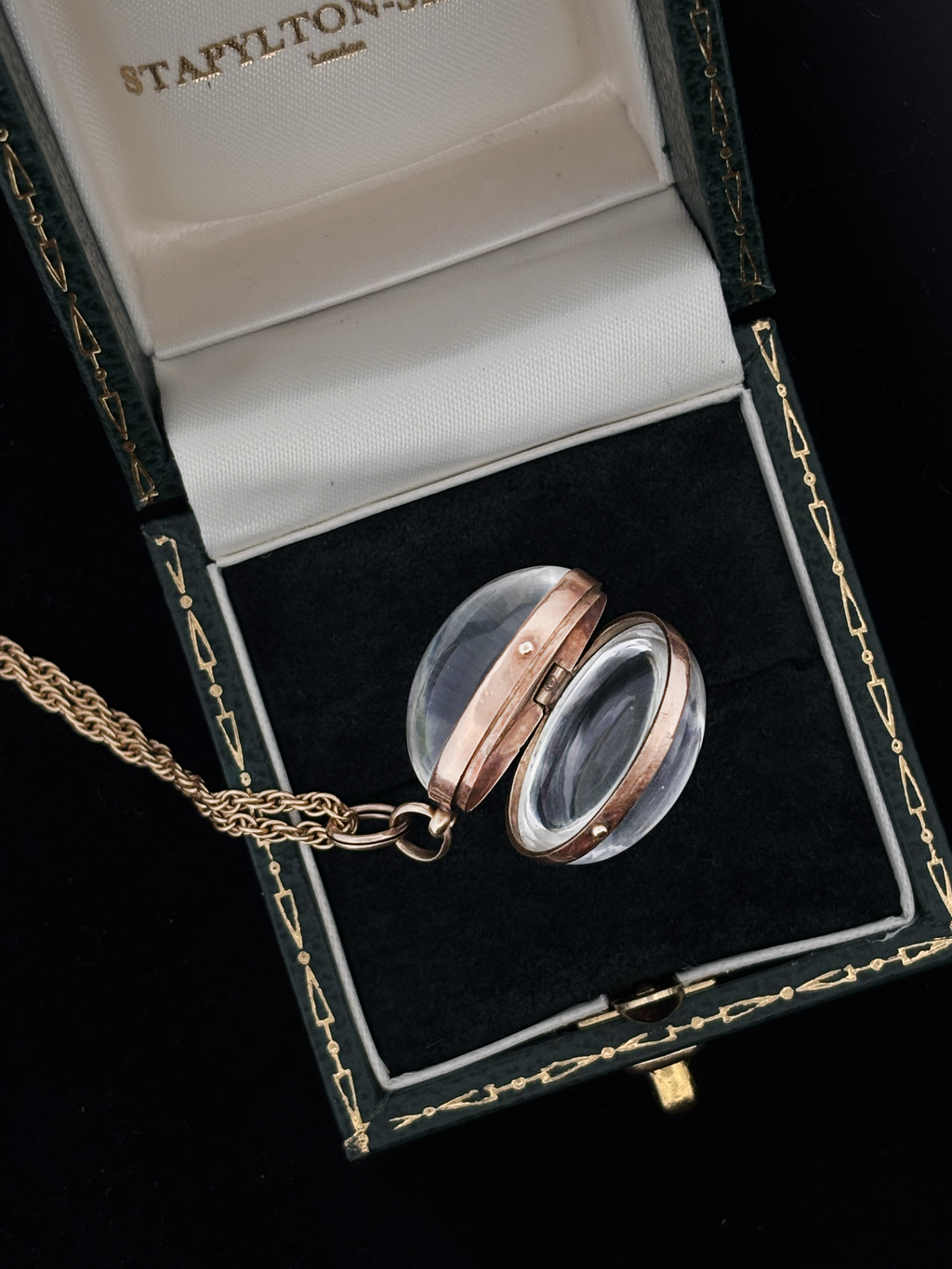 Victorian Antique Rock Crystal & Gold Orb Pendant