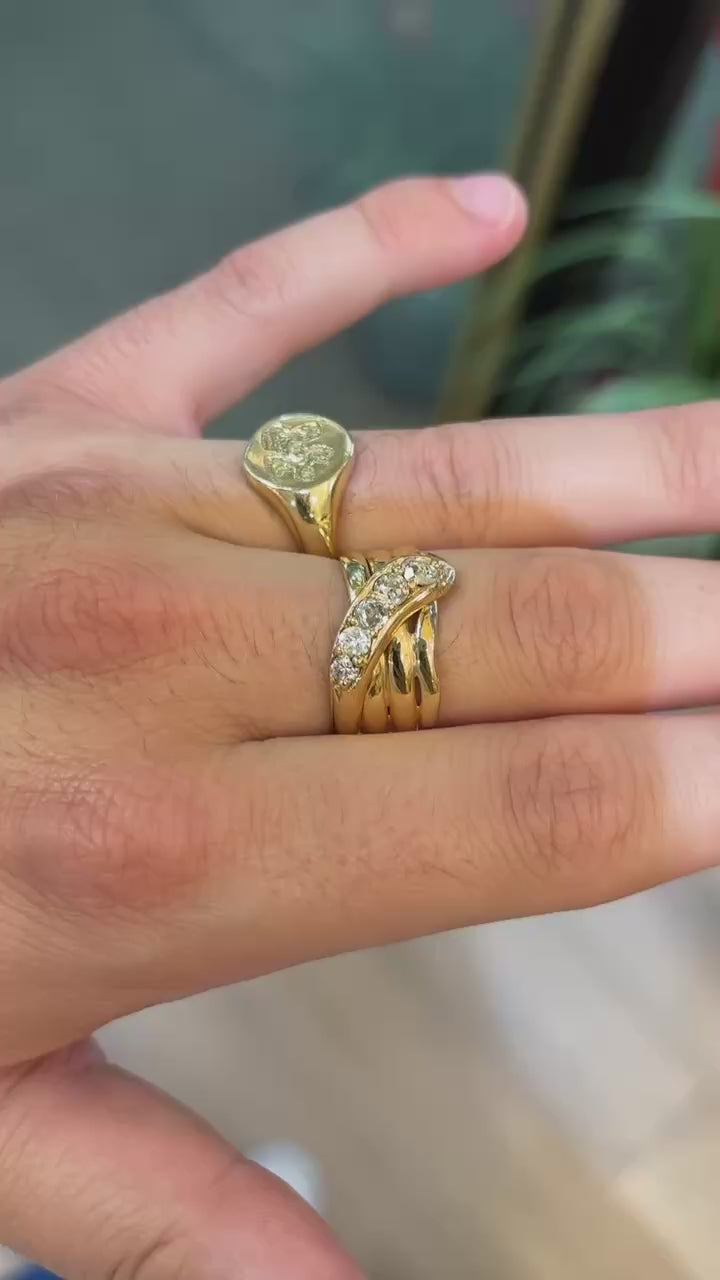 18ct Gold Diamond Sneak Crossover Band Ring