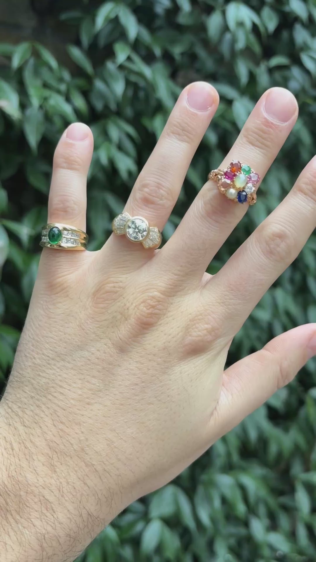RARE Victorian Harlequin Multi-Gemstone Ring