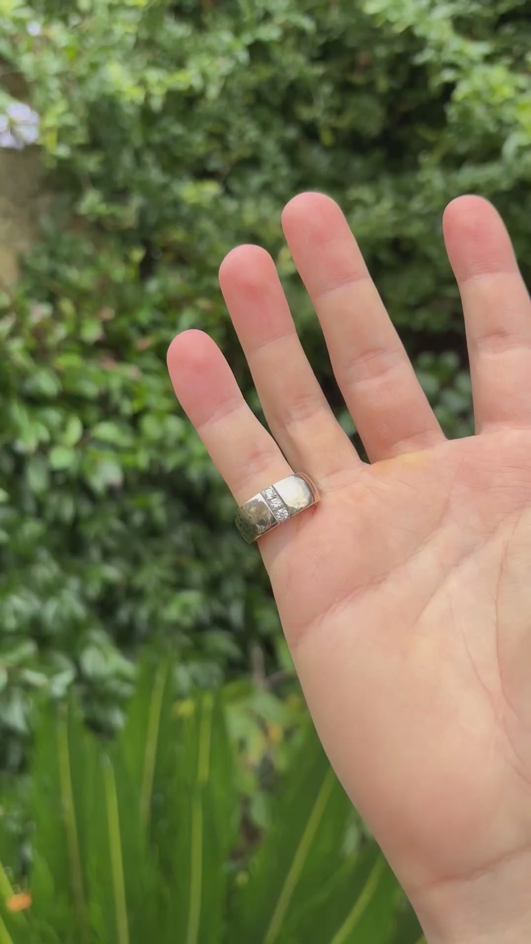 Mauboussin Chunky Vintage 18ct White Gold Diamond Band Ring