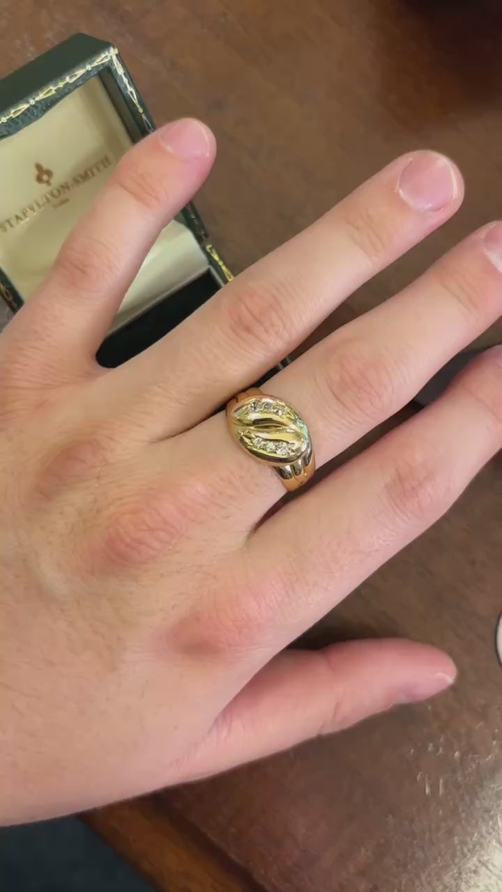 Double Snake Diamond Ring Edwardian 18ct gold