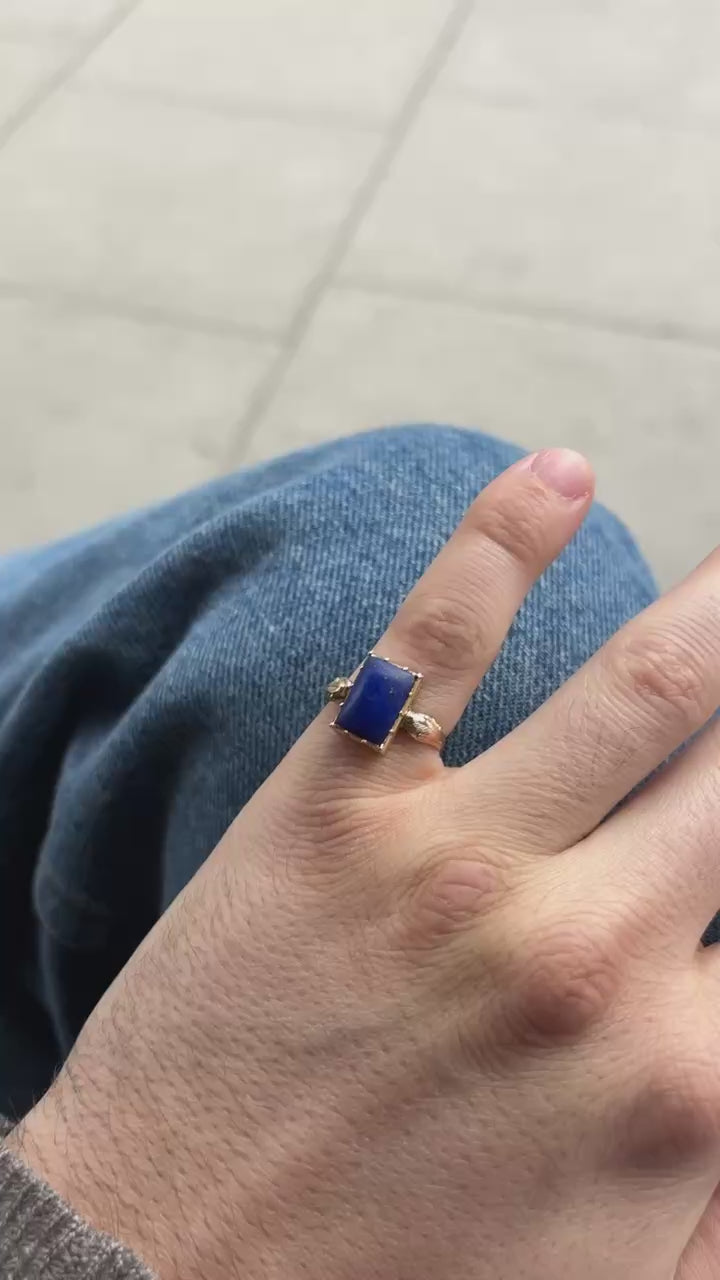 Georgian Lapis Lazuli and Snake 'Poison' Mourning Ring