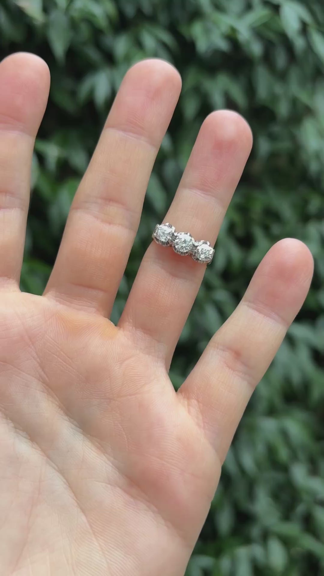 Three-Stone Diamond Platinum Ring