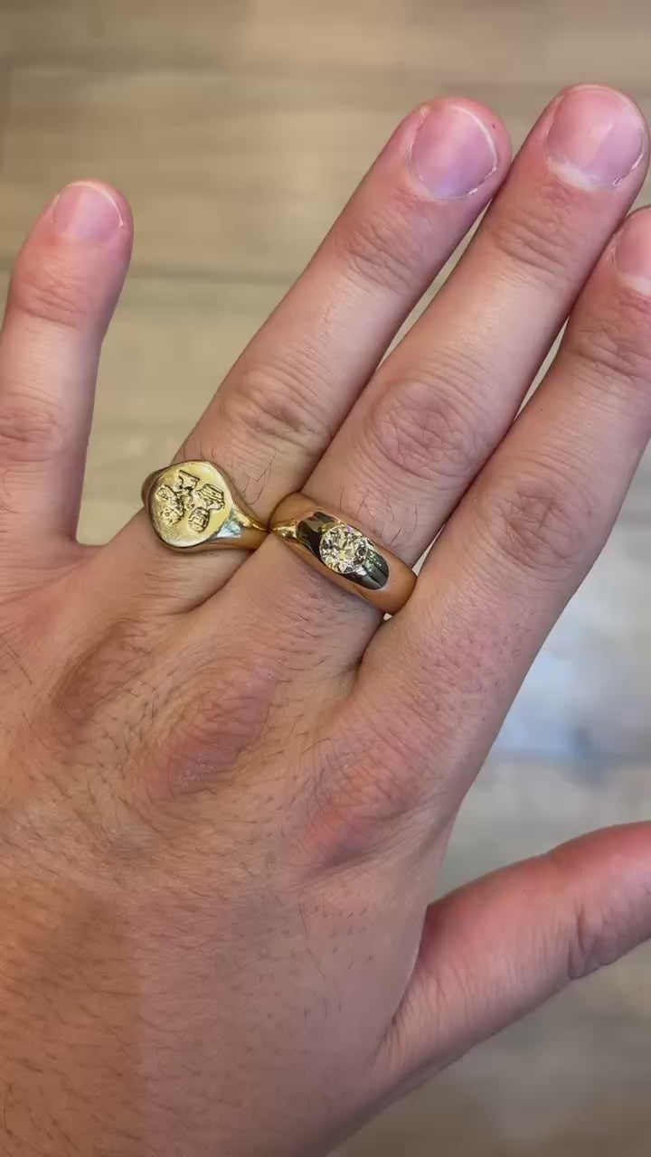 0.90ct Diamond Solitaire Gypsy Ring