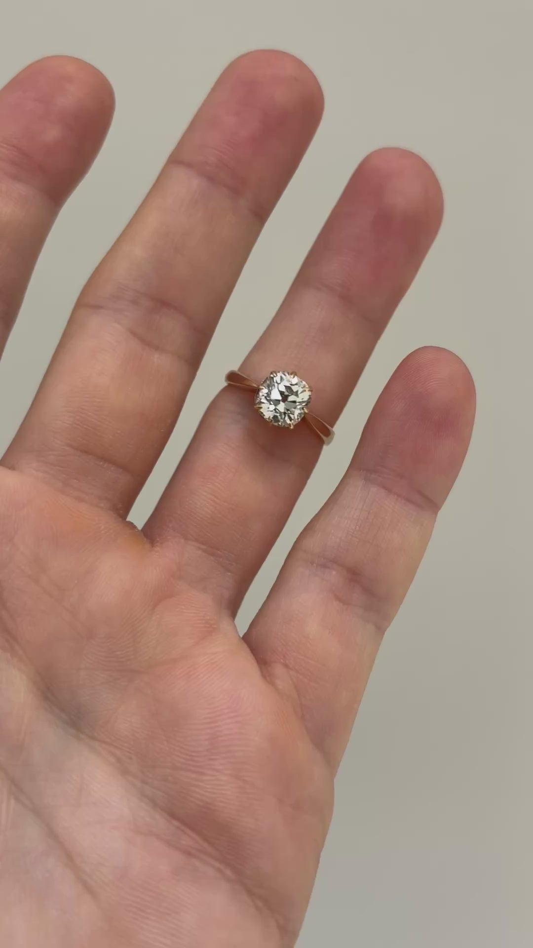 1.70ct Old European Cut Diamond Solitaire Ring