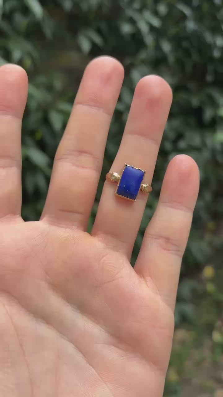 Georgian Lapis Lazuli and Snake 'Poison' Mourning Ring