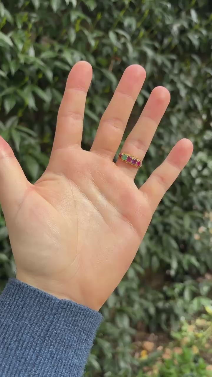 RARE Antique Victorian 'REGARD' Acrostic Ring