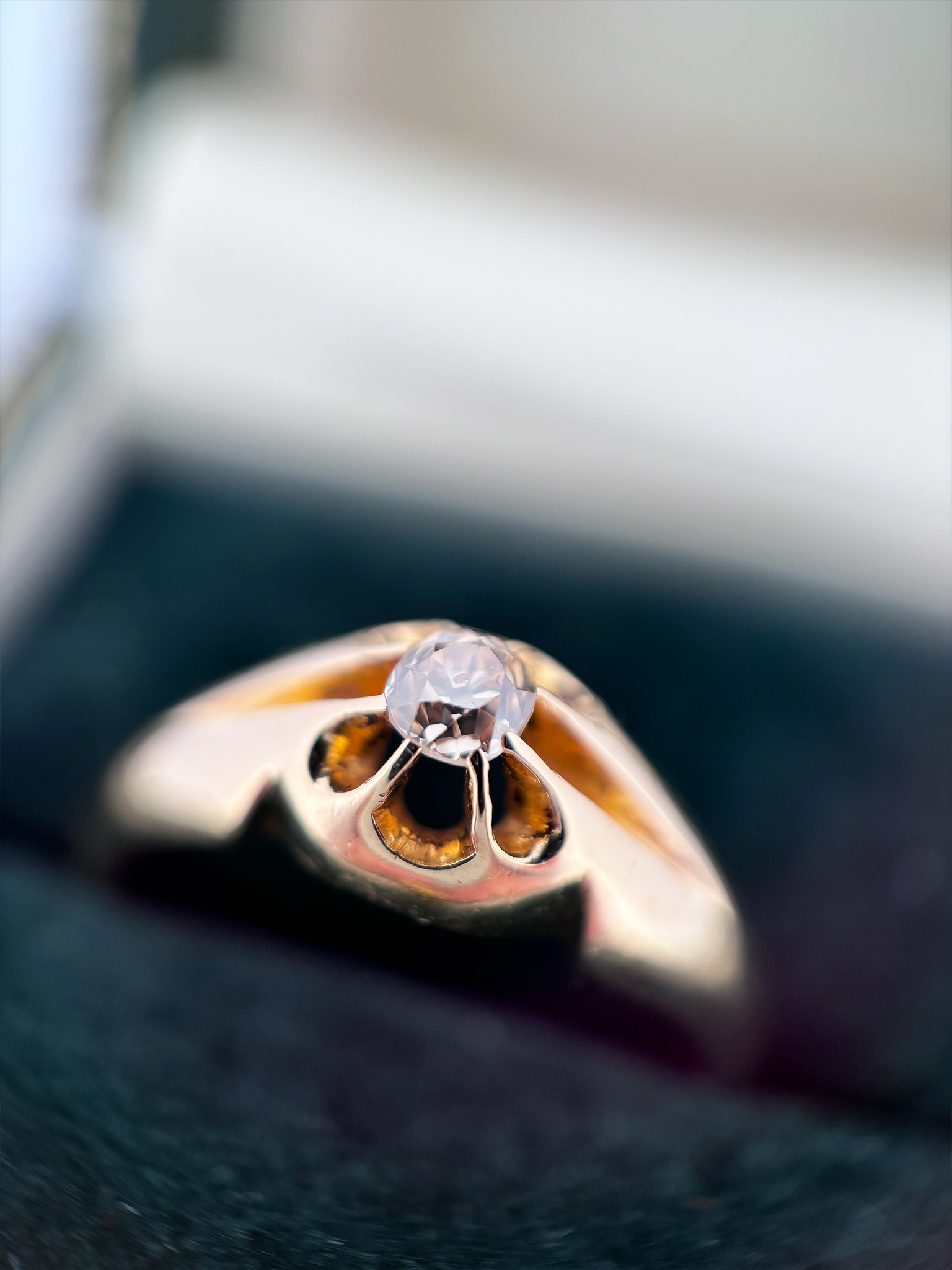 Antique Belcher Diamond Solitaire Ring