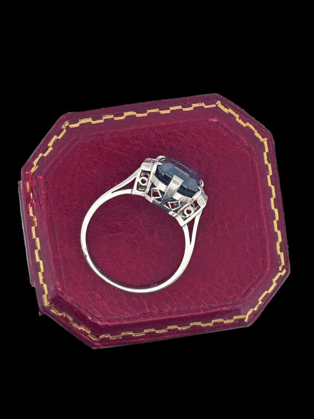 Vintage Trilogy 5ct Burmese Sapphire and Diamond Ring