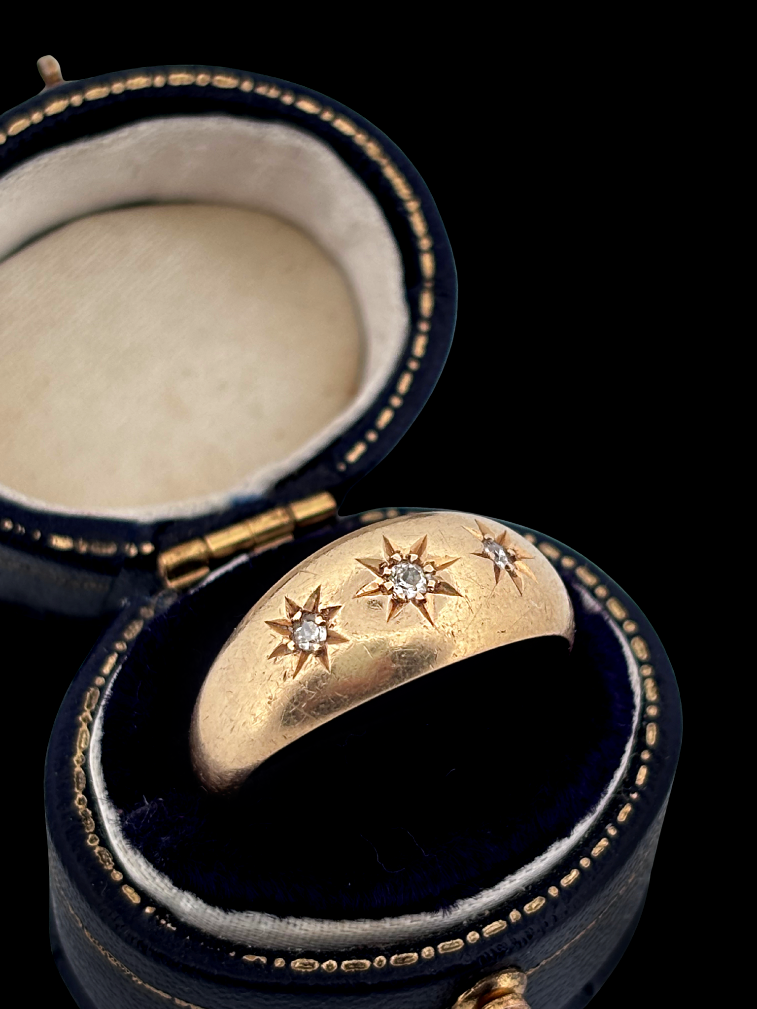 Gypsy Ring 18ct Gold Antique Diamond Ring